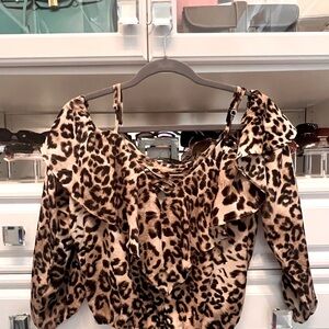 EUC - long sleeve off shoulder spaghetti  strap shirt